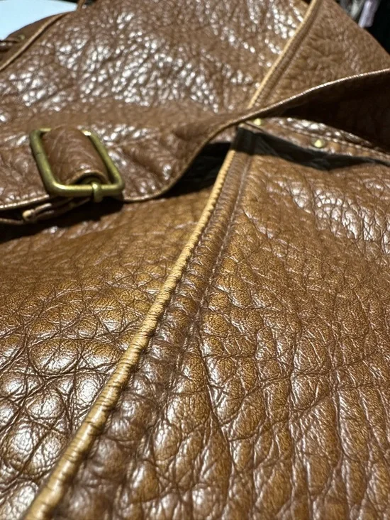 AEROPOSTALE Slouchy Boho Drawstring Bucket Bag Brown Textured - Picture 5 of 7